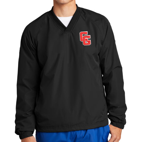 Sport-Tek V-Neck Raglan Wind Shirt - Embroidered Logo Thumbnail